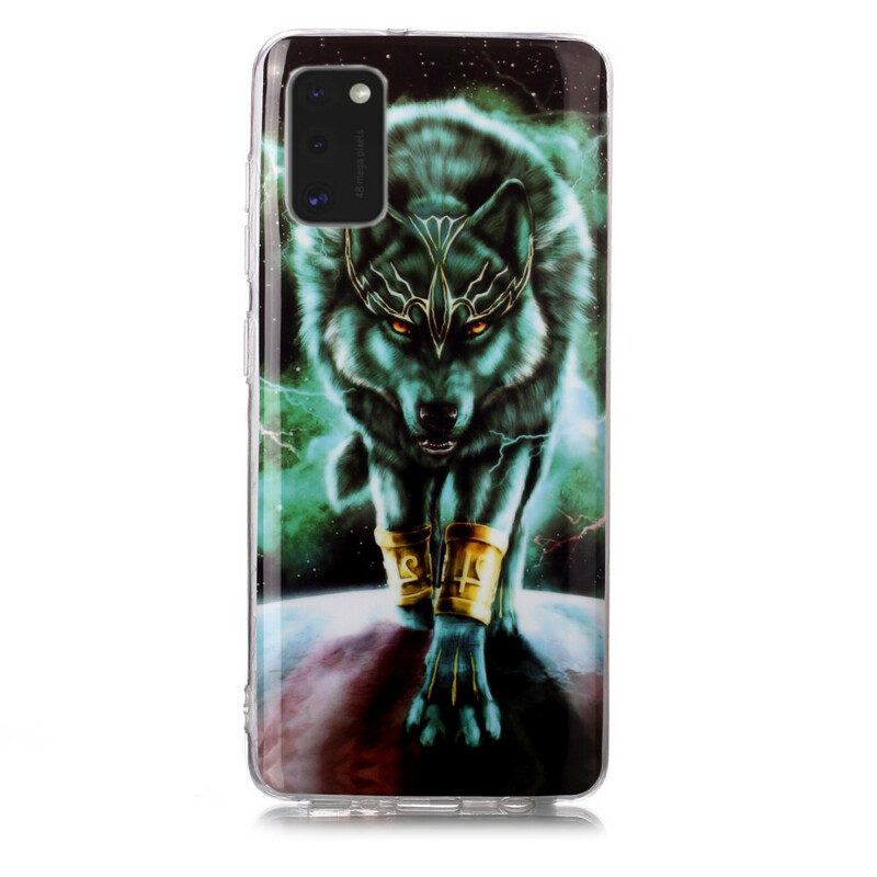 Hoesje voor Samsung Galaxy A41 Fluorescerende Wolf-serie