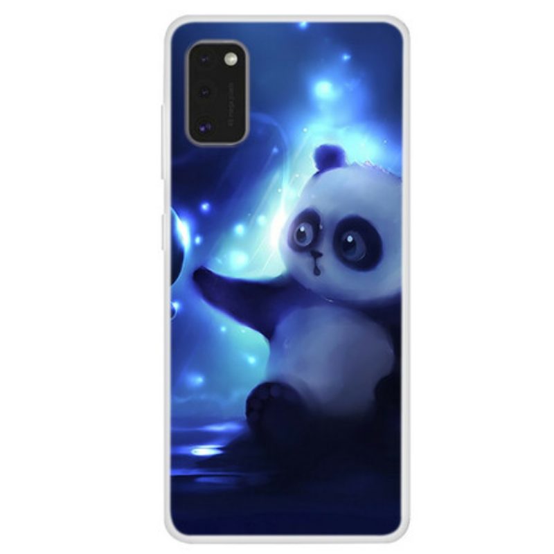 Hoesje voor Samsung Galaxy A41 Panda In De Ruimte