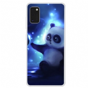 Hoesje voor Samsung Galaxy A41 Panda In De Ruimte