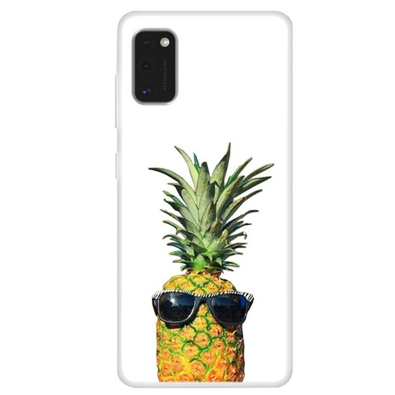 Hoesje voor Samsung Galaxy A41 Transparante Ananas Met Glazen