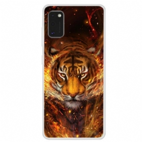 Hoesje voor Samsung Galaxy A41 Vuur Tijger