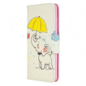 Leren Hoesje voor Samsung Galaxy A41 Baby Olifant