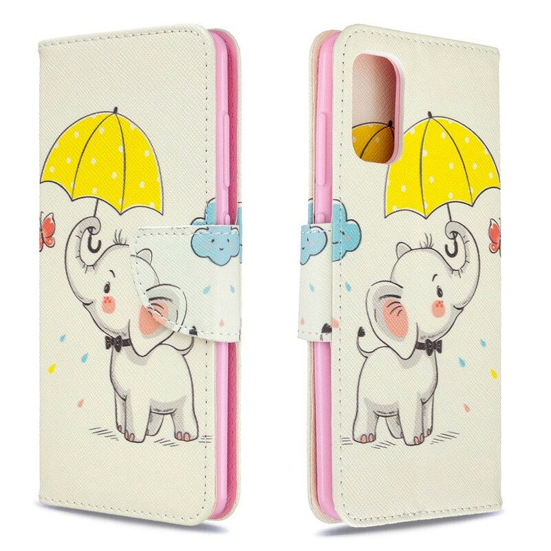 Leren Hoesje voor Samsung Galaxy A41 Baby Olifant