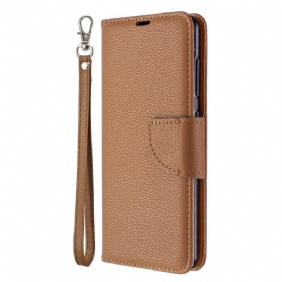 Leren Hoesje voor Samsung Galaxy A41 Folio-hoesje Lychee Rabat Schuin