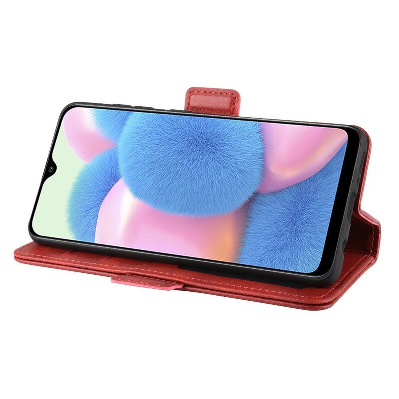 Leren Hoesje voor Samsung Galaxy A41 Folio-hoesje Vintage Dubbele Klep