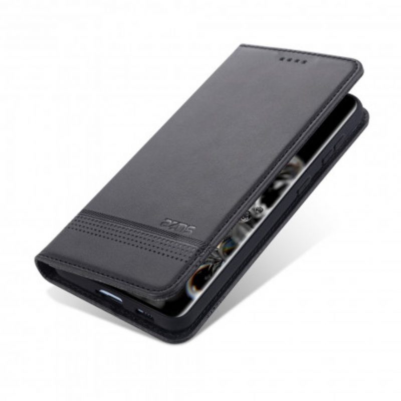 Bescherming Hoesje voor Samsung Galaxy S21 5G Folio-hoesje Azns Leerstyling