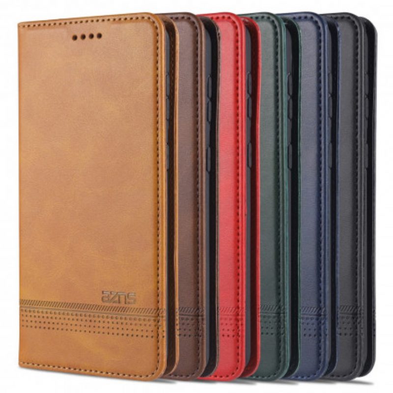 Bescherming Hoesje voor Samsung Galaxy S21 5G Folio-hoesje Azns Leerstyling