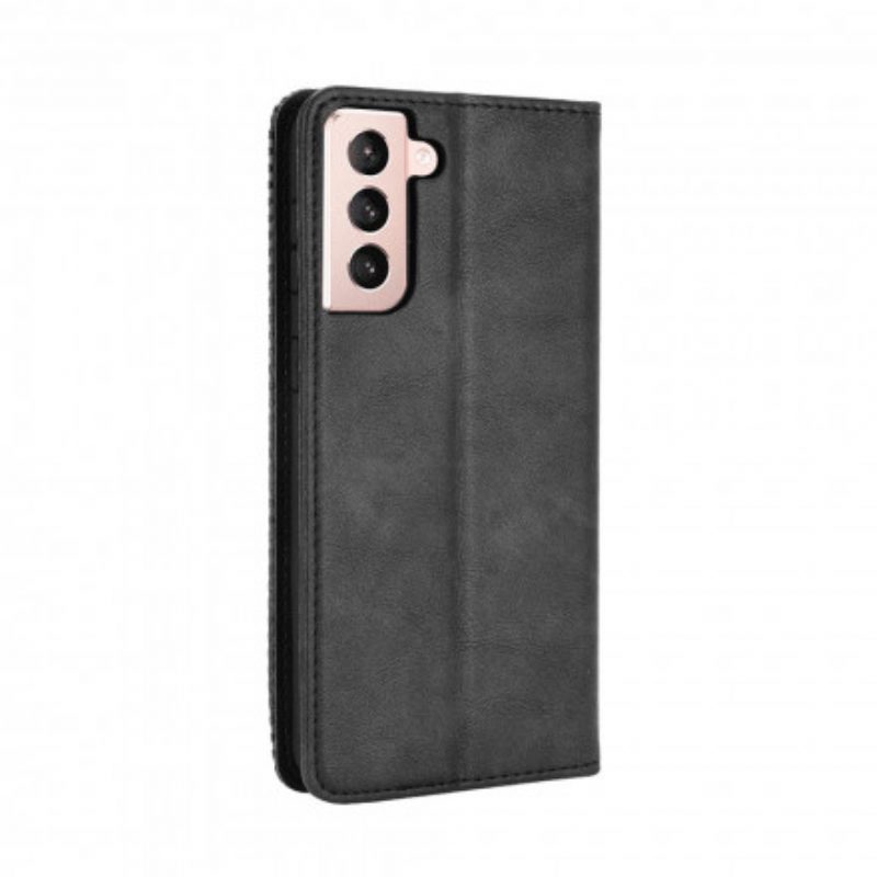 Bescherming Hoesje voor Samsung Galaxy S21 5G Folio-hoesje Gestileerd Vintage Leereffect