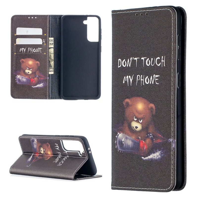 Bescherming Hoesje voor Samsung Galaxy S21 5G Folio-hoesje Gevaarlijke Beer