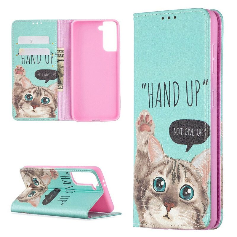 Bescherming Hoesje voor Samsung Galaxy S21 5G Folio-hoesje Hand Omhoog