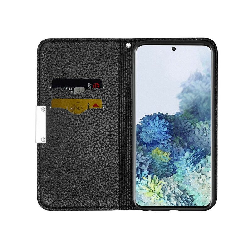 Bescherming Hoesje voor Samsung Galaxy S21 5G Folio-hoesje Imitatieleer Litchi Ultra Chic