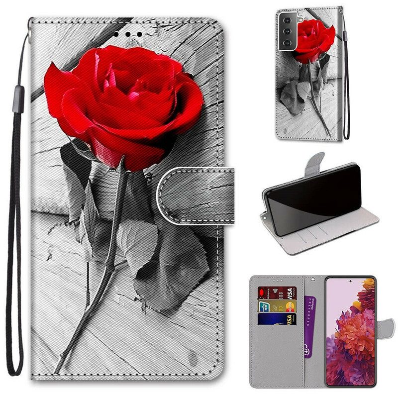 Flip Case voor Samsung Galaxy S21 5G Bloemen Wonder