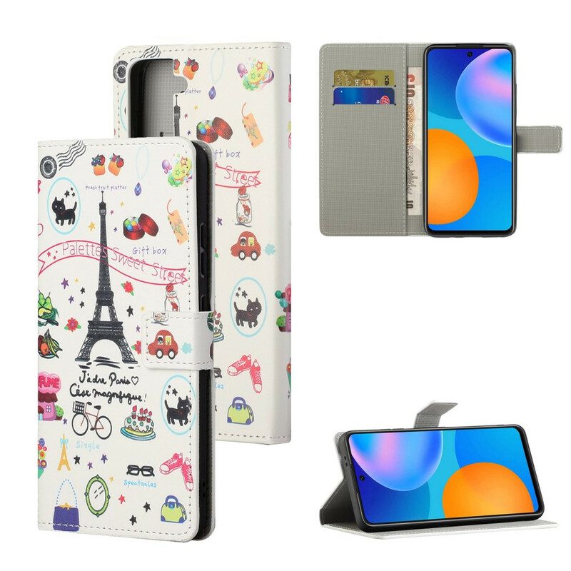 Flip Case voor Samsung Galaxy S21 5G Ik Hou Van Parijs