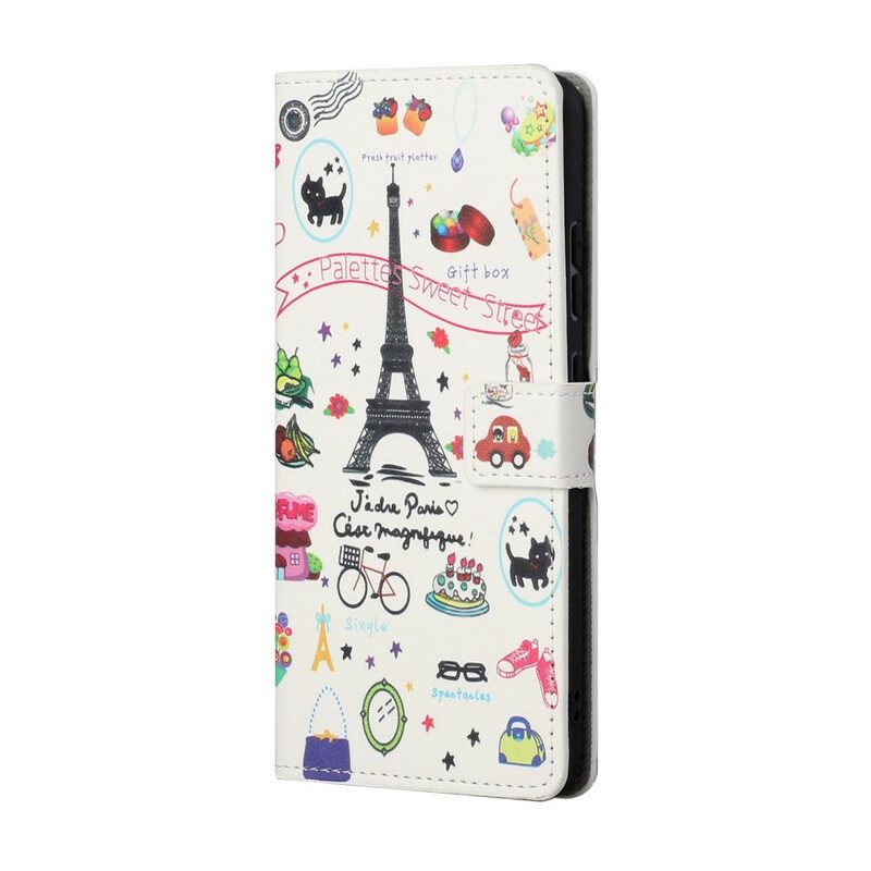 Flip Case voor Samsung Galaxy S21 5G Ik Hou Van Parijs