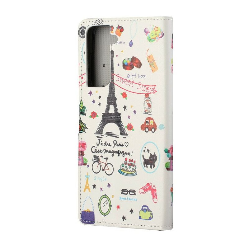 Flip Case voor Samsung Galaxy S21 5G Ik Hou Van Parijs