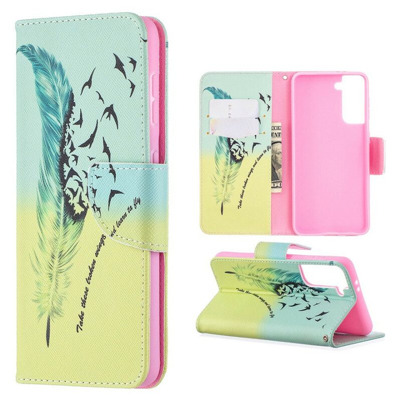 Flip Case voor Samsung Galaxy S21 5G Leren Vliegen