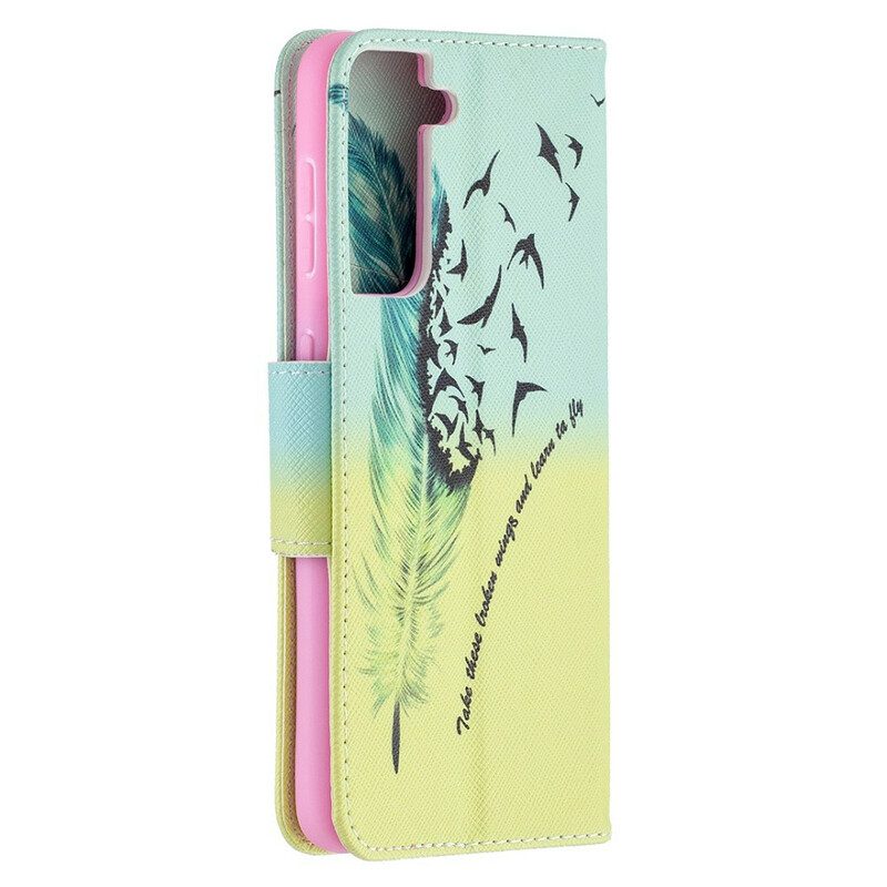 Flip Case voor Samsung Galaxy S21 5G Leren Vliegen