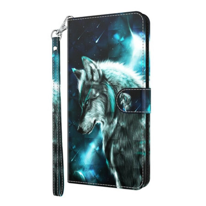 Flip Case voor Samsung Galaxy S21 5G Majestueuze Wolf