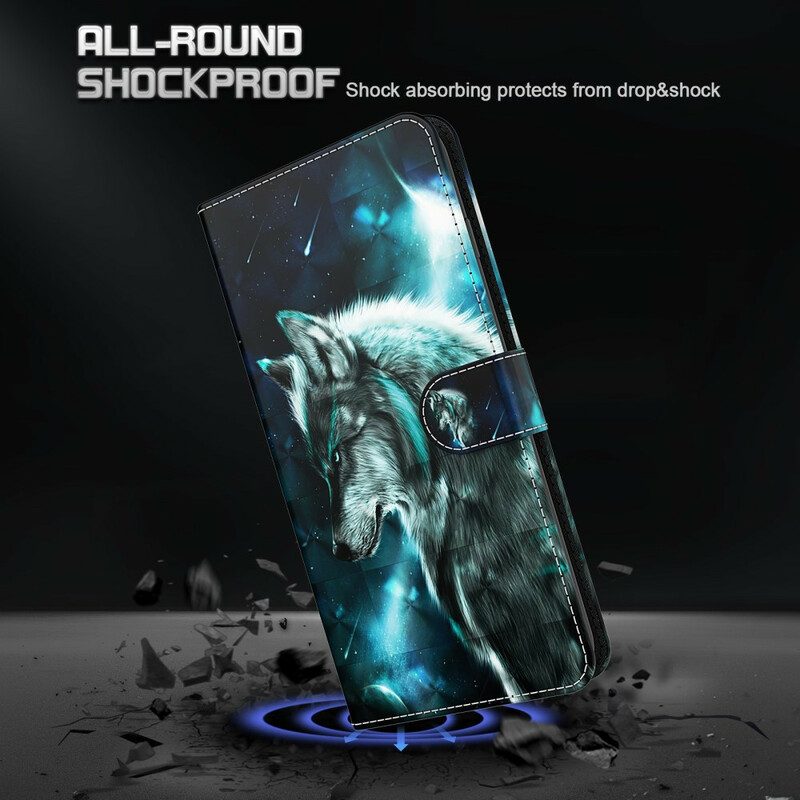 Flip Case voor Samsung Galaxy S21 5G Majestueuze Wolf