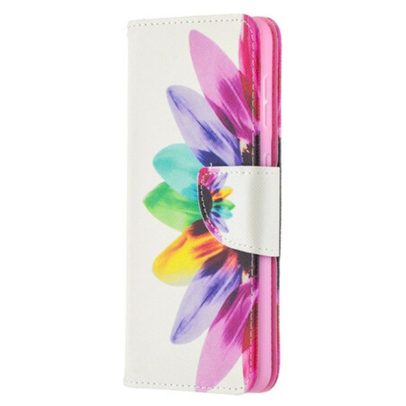 Flip Case voor Samsung Galaxy S21 5G Waterverf Bloem