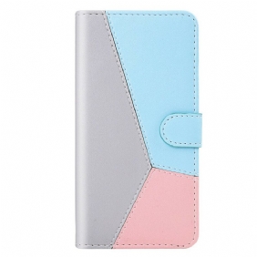 Folio-hoesje voor Samsung Galaxy S21 5G Driekleurig Leereffect