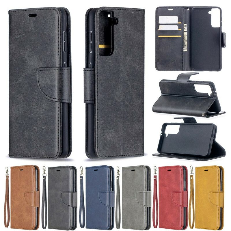 Folio-hoesje voor Samsung Galaxy S21 5G Flip Case Gladde Flap Schuin