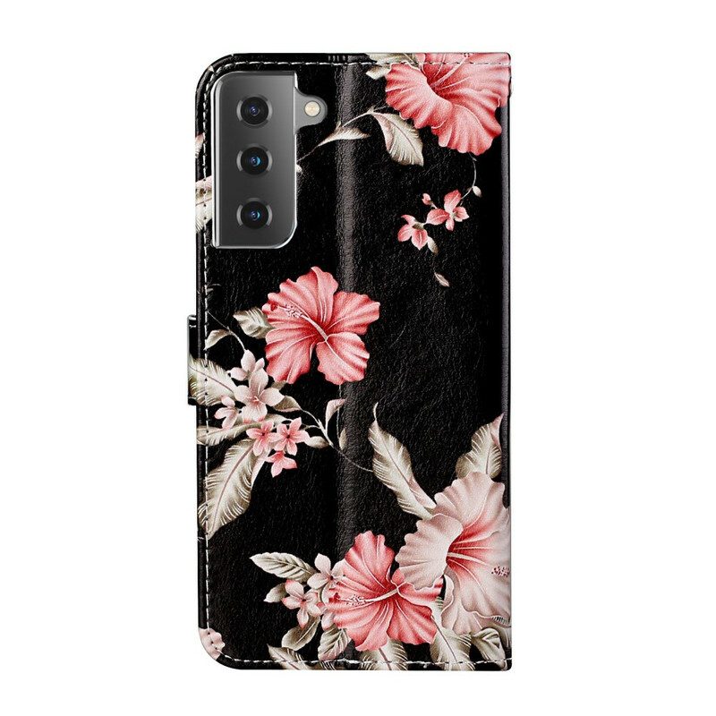 Folio-hoesje voor Samsung Galaxy S21 5G Gekke Bloemen