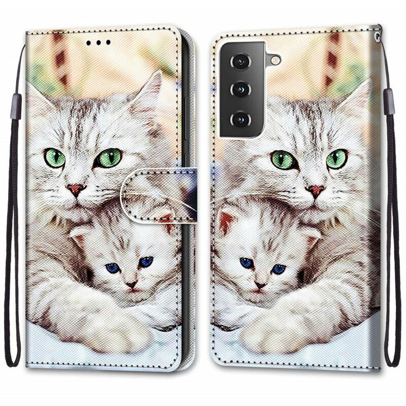 Folio-hoesje voor Samsung Galaxy S21 5G Katten Familie