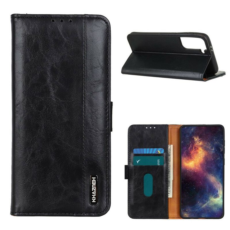 Folio-hoesje voor Samsung Galaxy S21 5G Khazneh Elegante Lederen Stijl