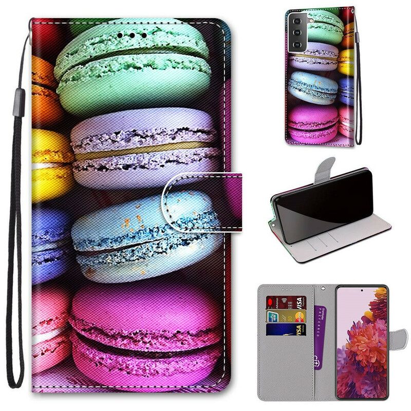 Folio-hoesje voor Samsung Galaxy S21 5G Macarons