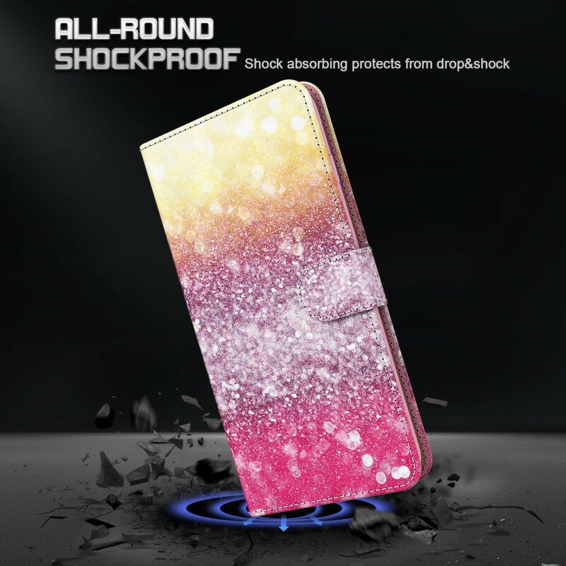 Folio-hoesje voor Samsung Galaxy S21 5G Magenta Glitterverloop