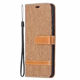 Folio-hoesje voor Samsung Galaxy S21 5G Met Ketting Band Van Stof En Leereffect