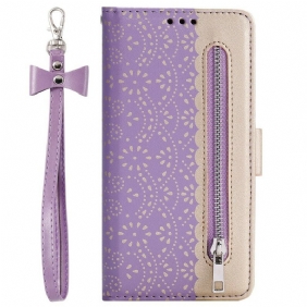 Folio-hoesje voor Samsung Galaxy S21 5G Met Ketting Portemonnee Met Kanten Riem