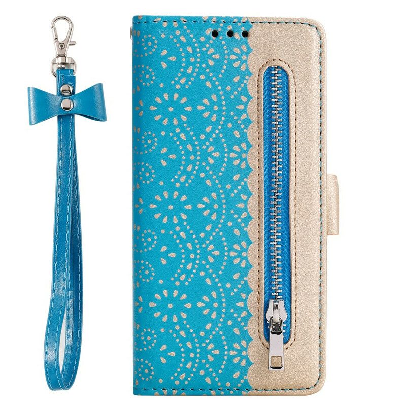 Folio-hoesje voor Samsung Galaxy S21 5G Met Ketting Portemonnee Met Kanten Riem