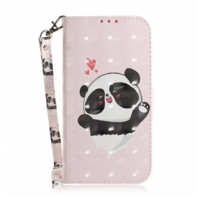 Folio-hoesje voor Samsung Galaxy S21 5G Met Ketting Strakke Panda