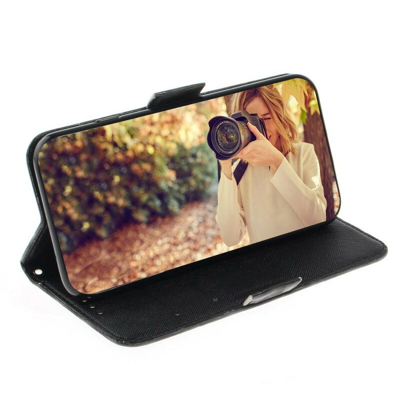 Folio-hoesje voor Samsung Galaxy S21 5G Met Ketting String Safari Dieren