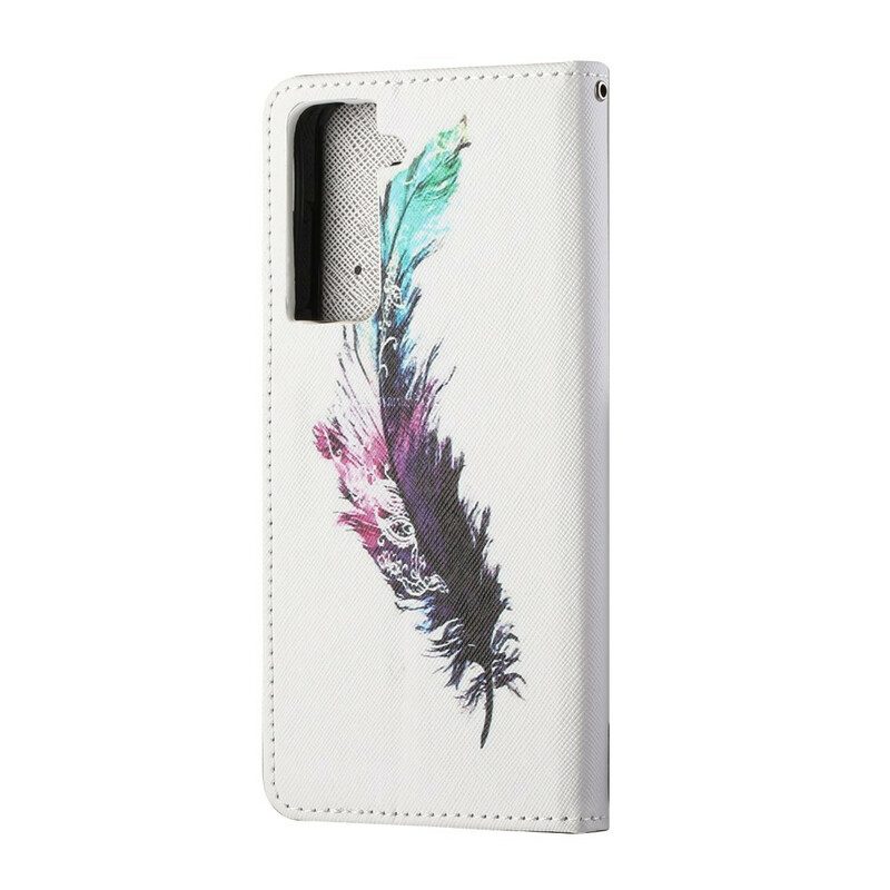 Folio-hoesje voor Samsung Galaxy S21 5G Met Ketting Veer Met Koord