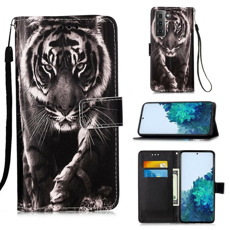 Folio-hoesje voor Samsung Galaxy S21 5G Nacht Tijger