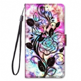 Folio-hoesje voor Samsung Galaxy S21 5G Neonbloemen