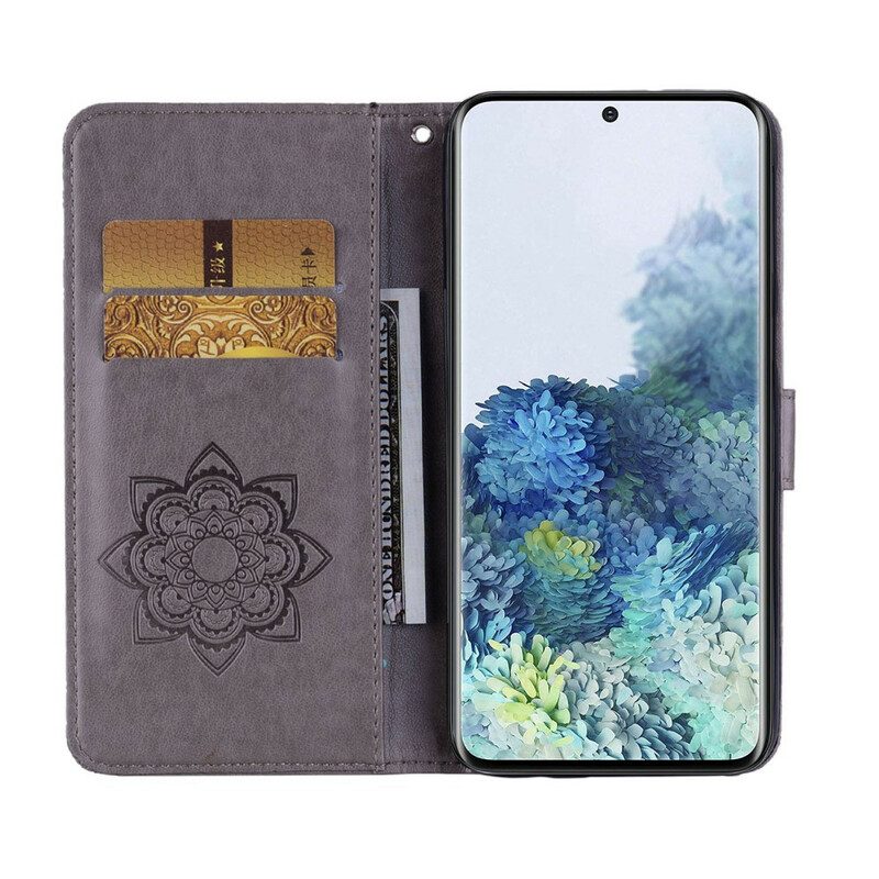 Folio-hoesje voor Samsung Galaxy S21 5G Uil Mandala En Charme