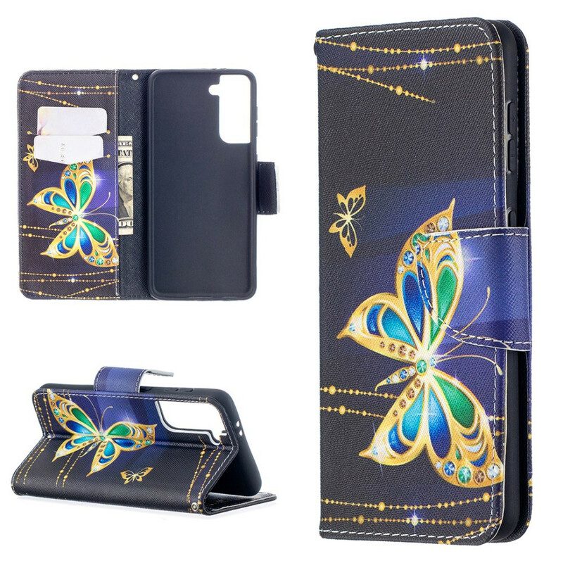 Folio-hoesje voor Samsung Galaxy S21 5G Vlinders Koningen