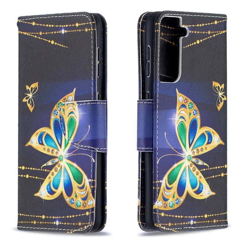 Folio-hoesje voor Samsung Galaxy S21 5G Vlinders Koningen