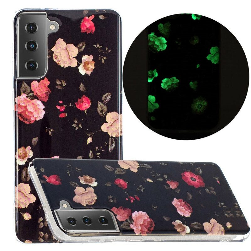 Hoesje voor Samsung Galaxy S21 5G Fluorescerende Bloemenserie