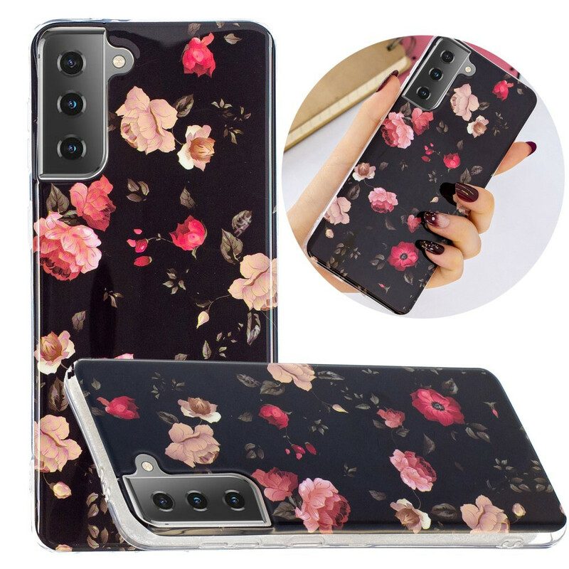 Hoesje voor Samsung Galaxy S21 5G Fluorescerende Bloemenserie