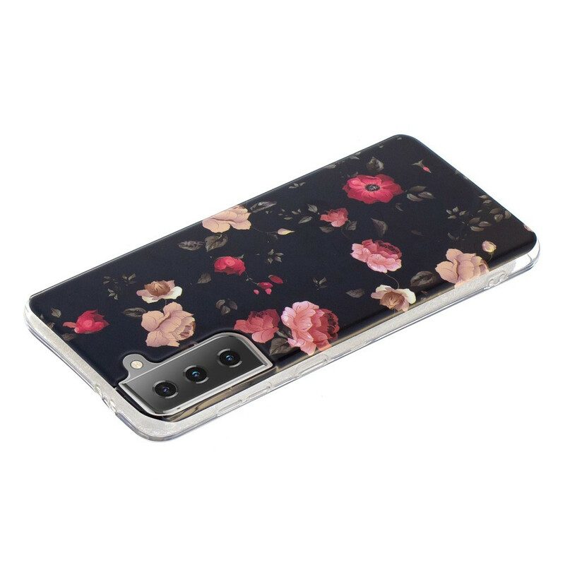 Hoesje voor Samsung Galaxy S21 5G Fluorescerende Bloemenserie