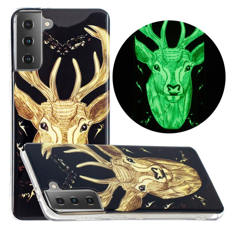 Hoesje voor Samsung Galaxy S21 5G Fluorescerende Majestueuze Herten