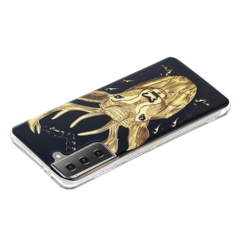 Hoesje voor Samsung Galaxy S21 5G Fluorescerende Majestueuze Herten