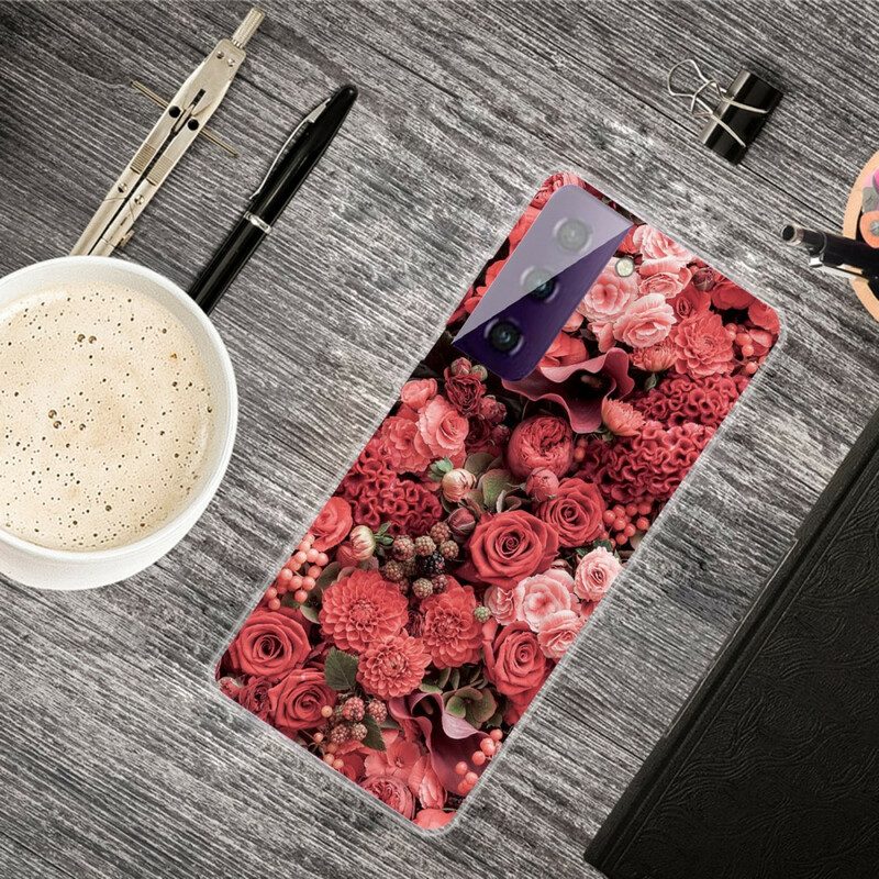 Hoesje voor Samsung Galaxy S21 5G Intense Bloemen