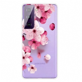 Hoesje voor Samsung Galaxy S21 5G Kleine Roze Bloemen