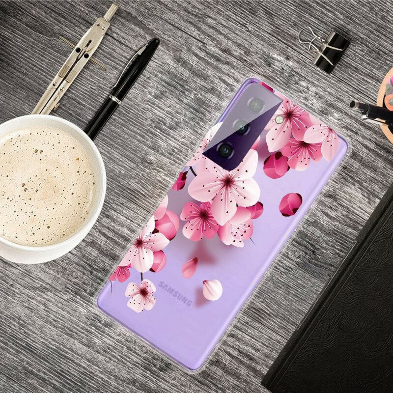 Hoesje voor Samsung Galaxy S21 5G Kleine Roze Bloemen